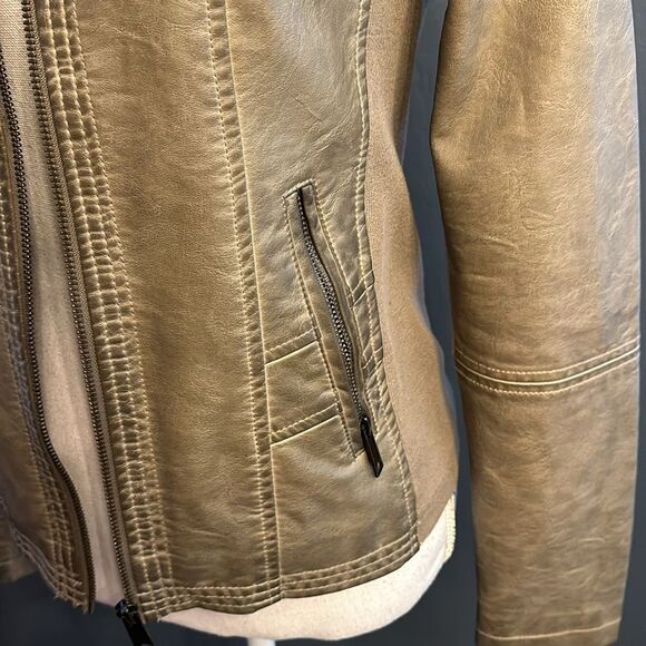 Sebby collection “leather” olive green jacket - Picture 4 of 10